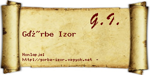 Görbe Izor névjegykártya